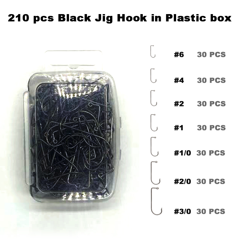 Fishing Hook Assortment - Ady길 DIY 낚시 210 개 블랙